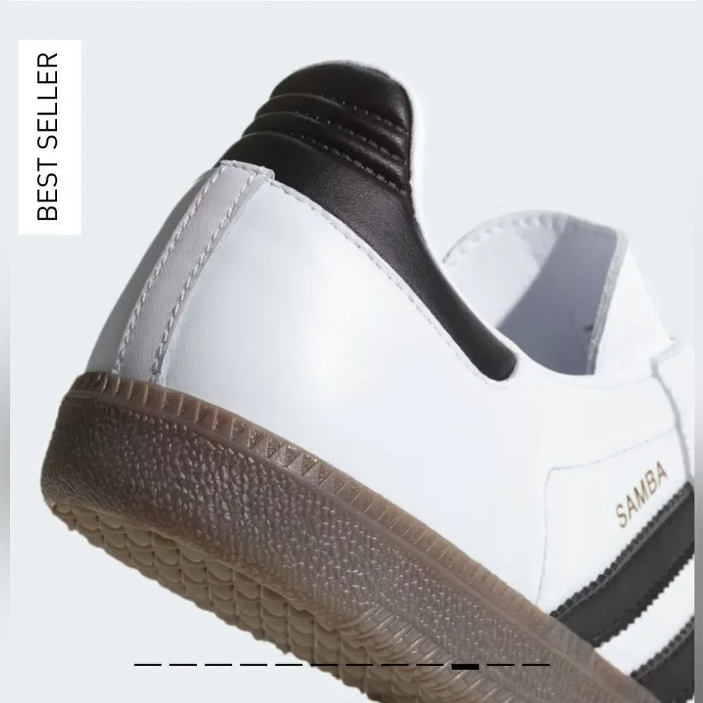 Adidas Samba OG Shoes Size 4.5 in‎ Cloud White/Core Black/gum NWT in packaging